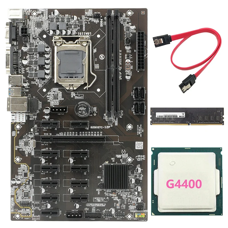 

Семейная материнская плата для майнинга поддерживает 12 GPU LGA1151 + G4400 CPU + DDR4 8G 2133 МГц карта памяти + кабель SATA