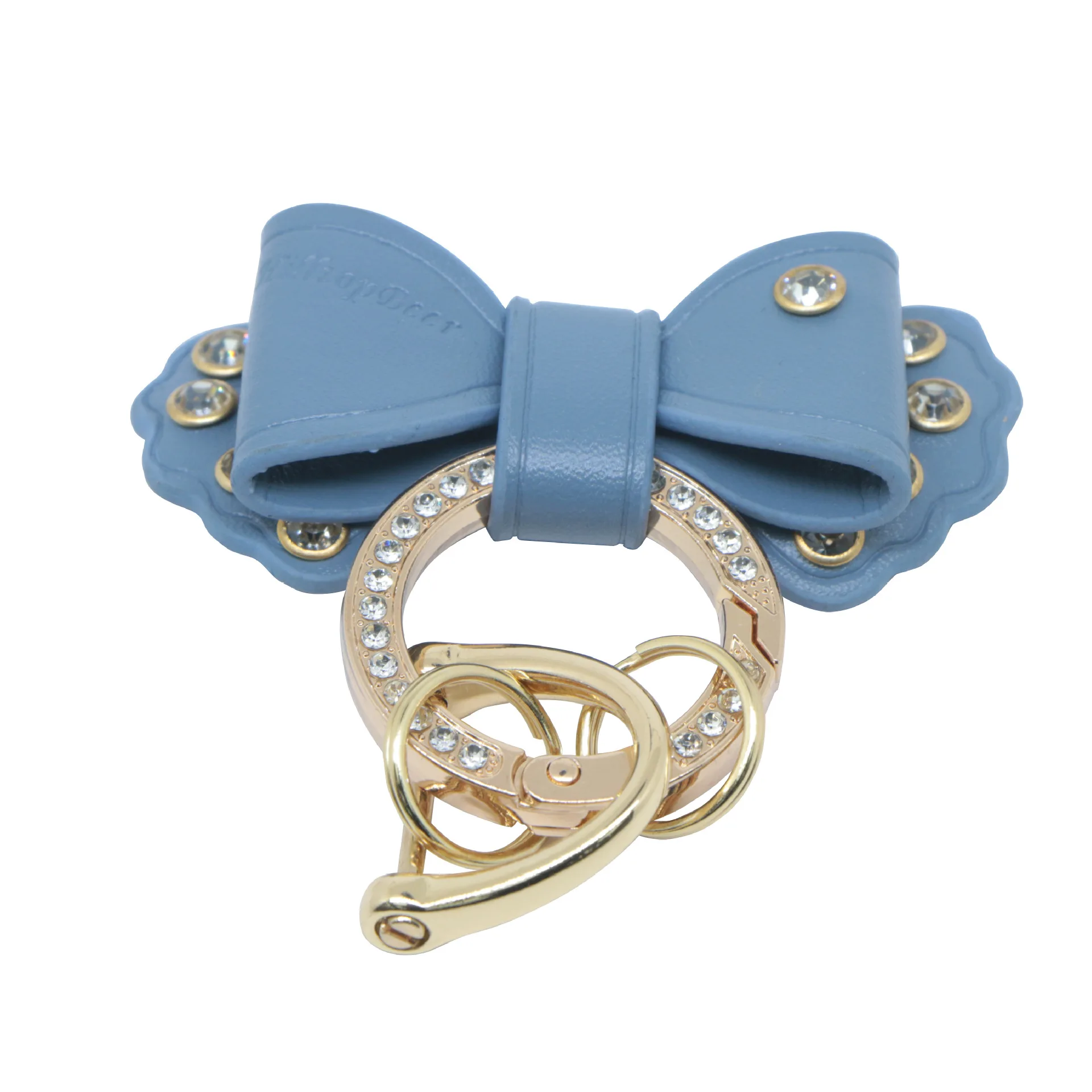

Leather Bow Bling Rhinestone Keyring Horseshoe Key Ring Car Key Case Cover Leather Keychain Car Assessoires Interior for Women