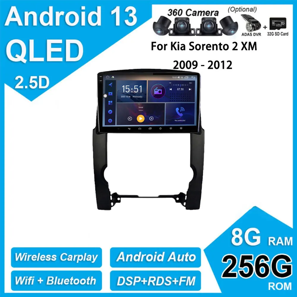 

Автомагнитола QLED/IPS DSP 4G LTE, 10 дюймов, Android, для Kia Sorento 2 XM 2009-2012, стерео, GPS-навигация, автомобильный мультимедийный плеер