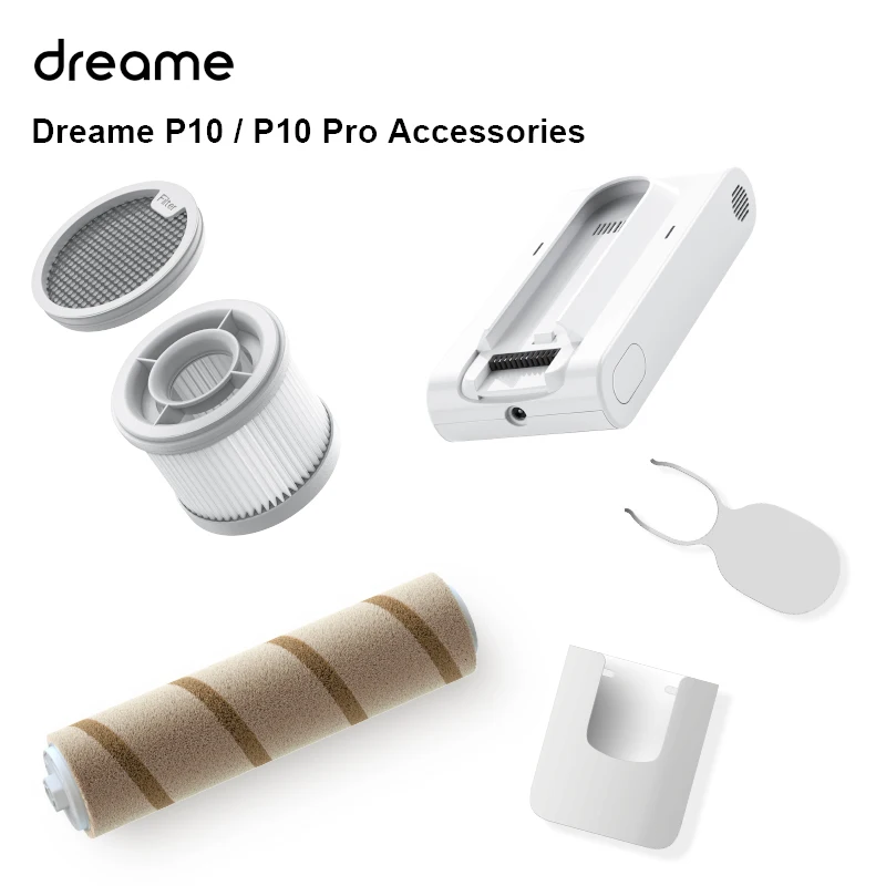 Аксессуары для пылесоса Dreame P10 P10 Pro беспроводные, фильтр с роликовой щеткой, настенное крепление с зажимом, батарея, Расходные детали