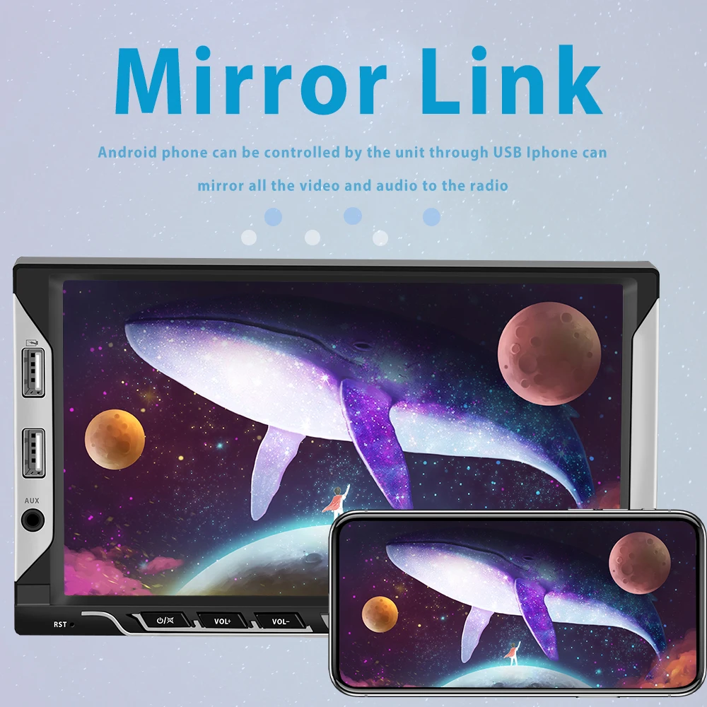 Автомобильный мультимедийный видеоплеер Podofo плеер на Android с 7 &quotэкраном GPS Wi-Fi Mirror