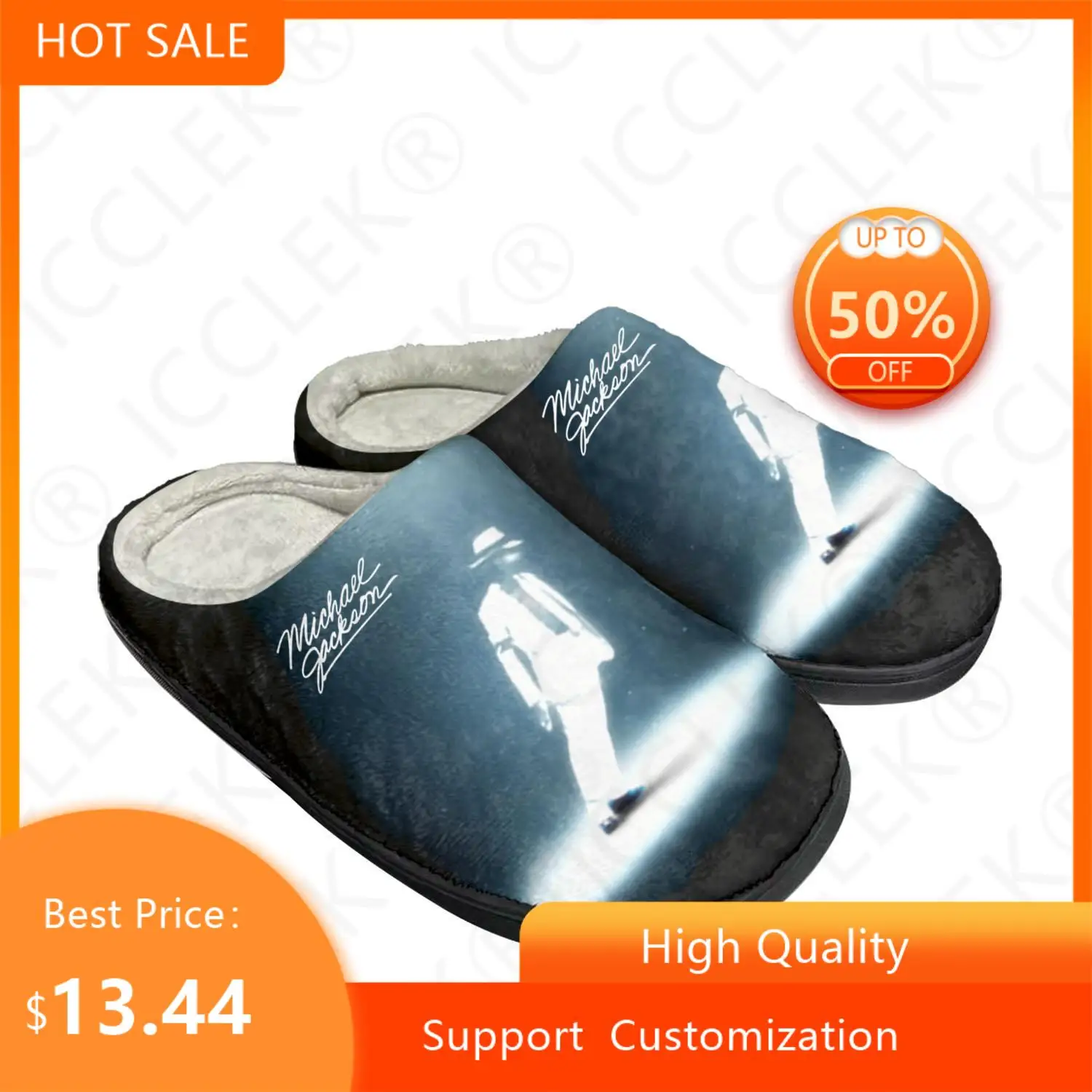 

Домашние хлопковые тапочки Майкла Джексона, поп-танцор, певца, мужские и женские сандалии, плюшевые теплые тапочки для спальни