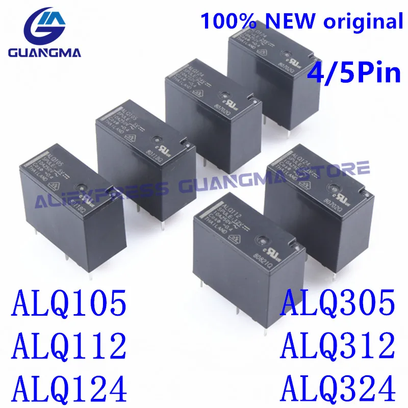 50 шт. 100% оригинальные новые реле ALQ Poewr ALQ105 ALQ112 ALQ124 5Pin ALQ305 ALQ312 ALQ324 4Pin DC5V 12V 24V 10A