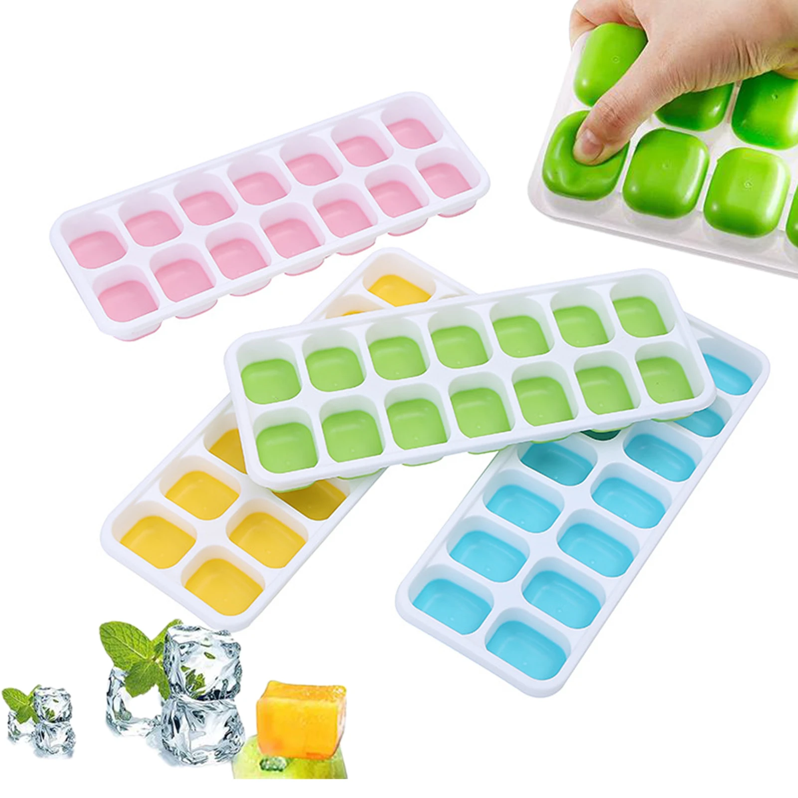 

Многоразовая форма для льда, прочная силиконовая форма, штабелируемые лотки для льда для бурбона и домашнего сока