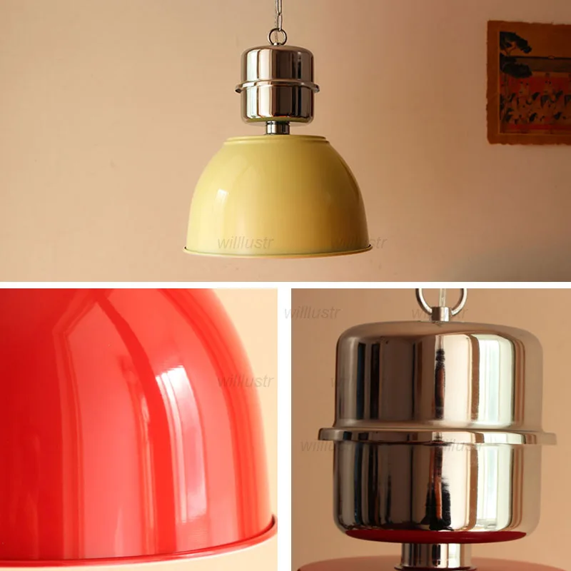 Винтажный металлический подвесной светильник в стиле ретро цвет макарон