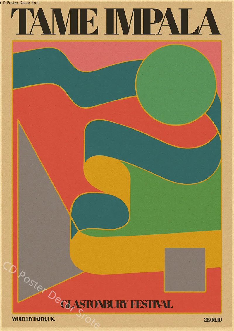 Психоделический постер Tame Impala постеры из крафт-бумаги в стиле рок-музыкальной