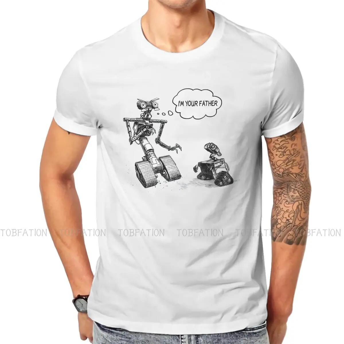 

Футболка мужская хлопковая в стиле Харадзюку, Классическая уличная одежда с изображением Джонни 5 фильма «I'm Your Father», лето