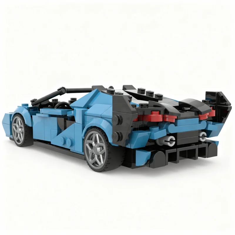 Фото 364 детали MOC City Champions Lambo Sian Roadster, модель из строительных блоков, рождественский подарок, игрушки для сборки, образовательный подарок на день рождения, 3D-дисплей. №2