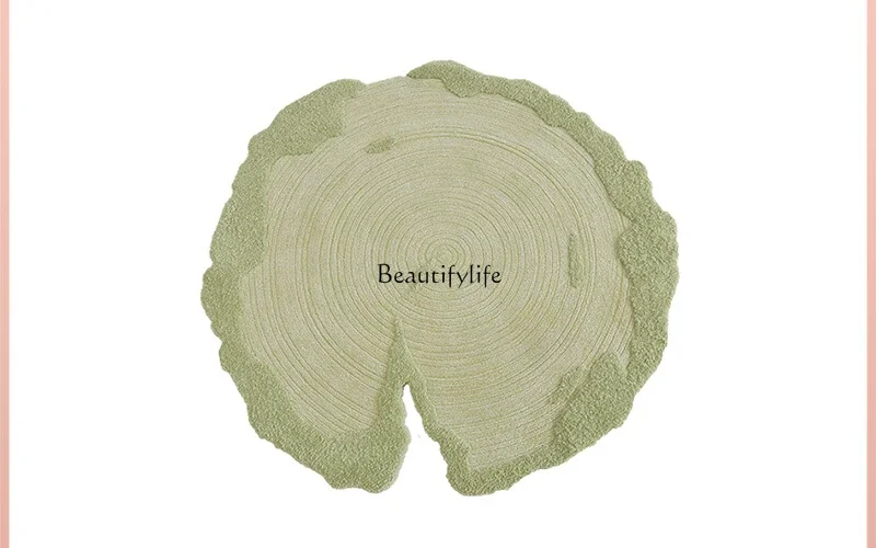 Ром бархатный круглый ковер неправильной формы от кутюр гостиная зеленый ретро