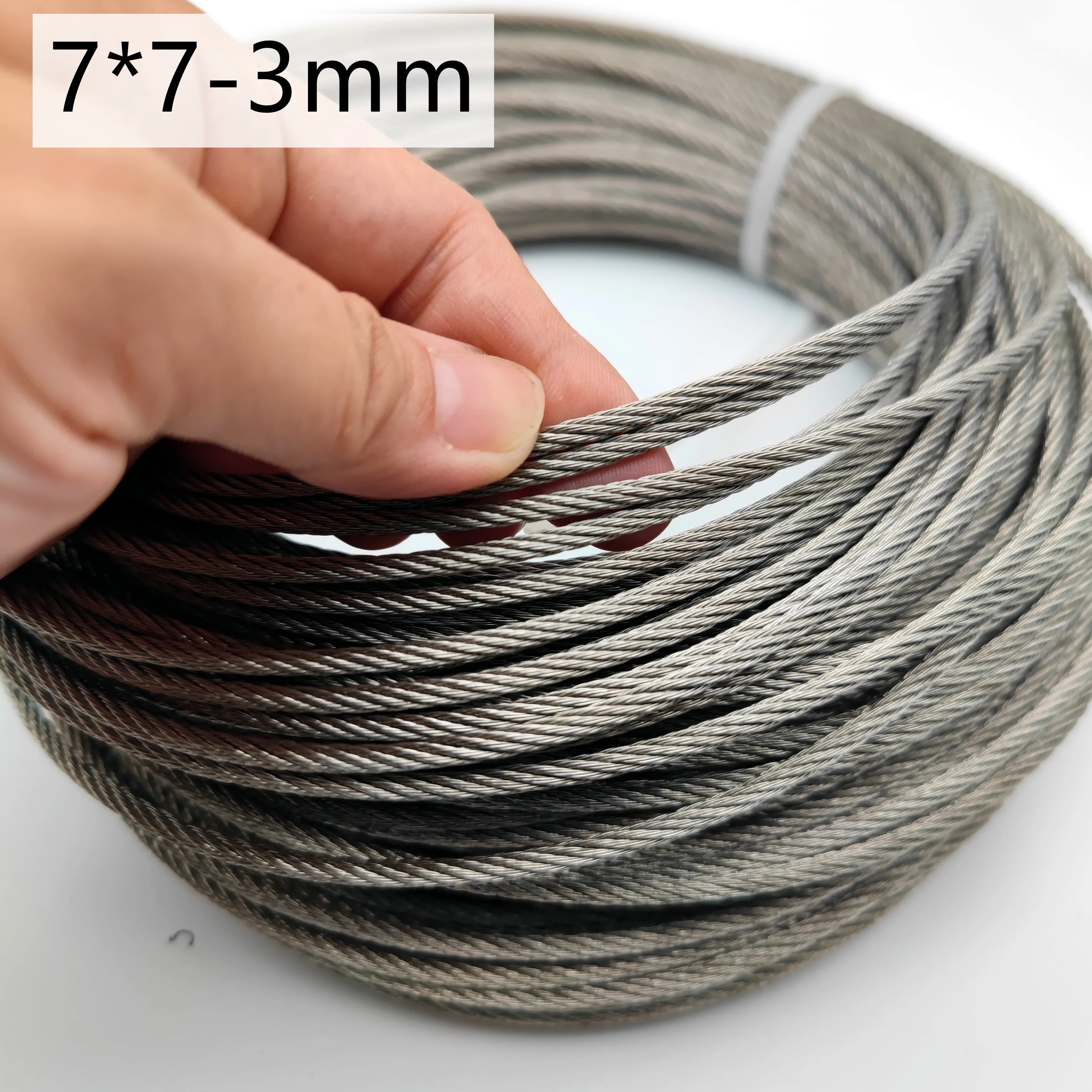 

10M/20M/30M/40M/50M/60M/80/100M 3mm Diameter 7X7 Construction 304 Stainless steel Wire rope Alambre Softer Fishing Lifting Cable