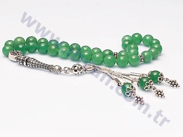 IQRAH Aventurine Stone Rosary (925 STERLING SILVER)