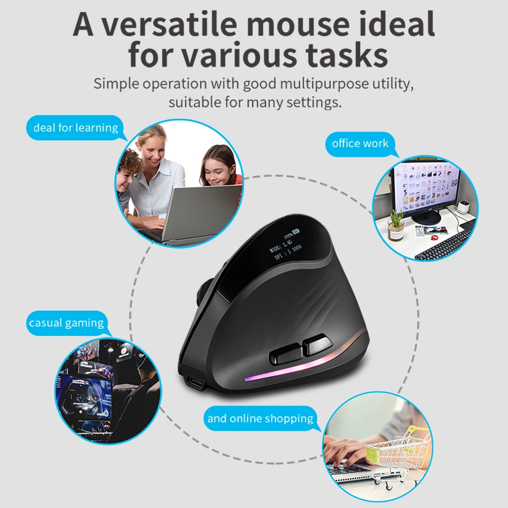 Вертикальная мышь перезаряжаемые ноутбуки компьютерные мыши для ПК