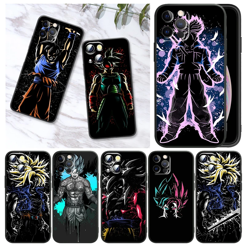 

Art Anime Dragon Ball Goku For Apple iPhone 13 12 Pro Max Mini 11 Pro XS Max X XR 8 7 6 Plus SE2020 Black Phone Case Funda Capa