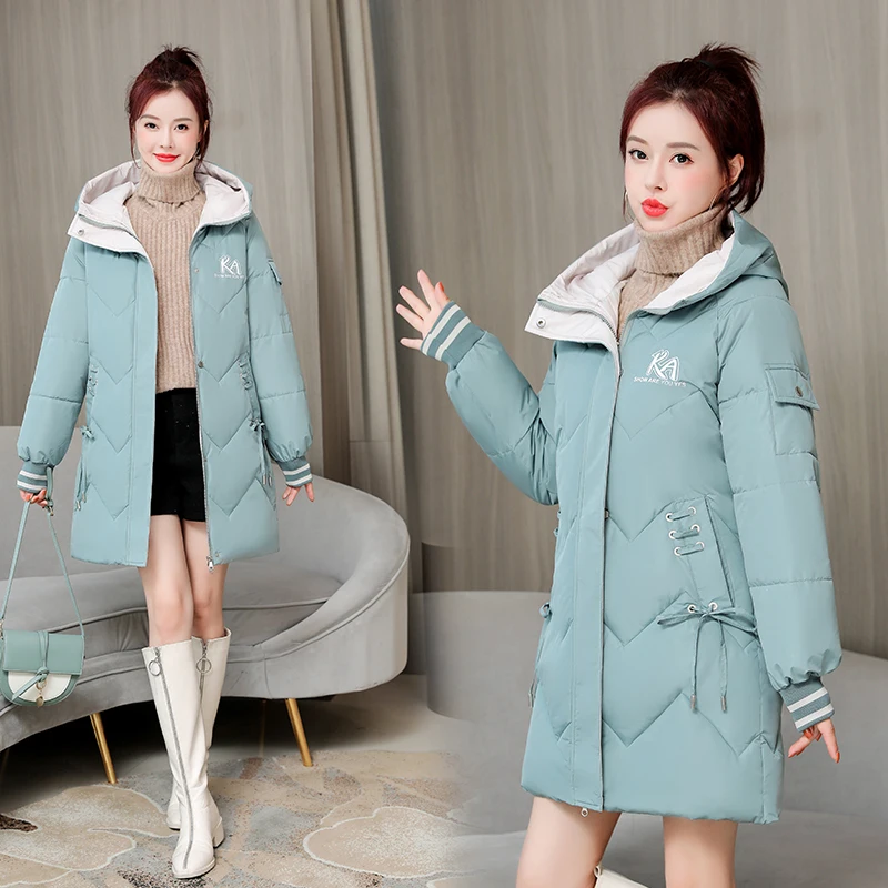 

Новая повседневная модная зимняя парка 2022, Женская Толстая куртка, парка с капюшоном, теплая Женская куртка с хлопковой подкладкой, верхняя одежда для женщин