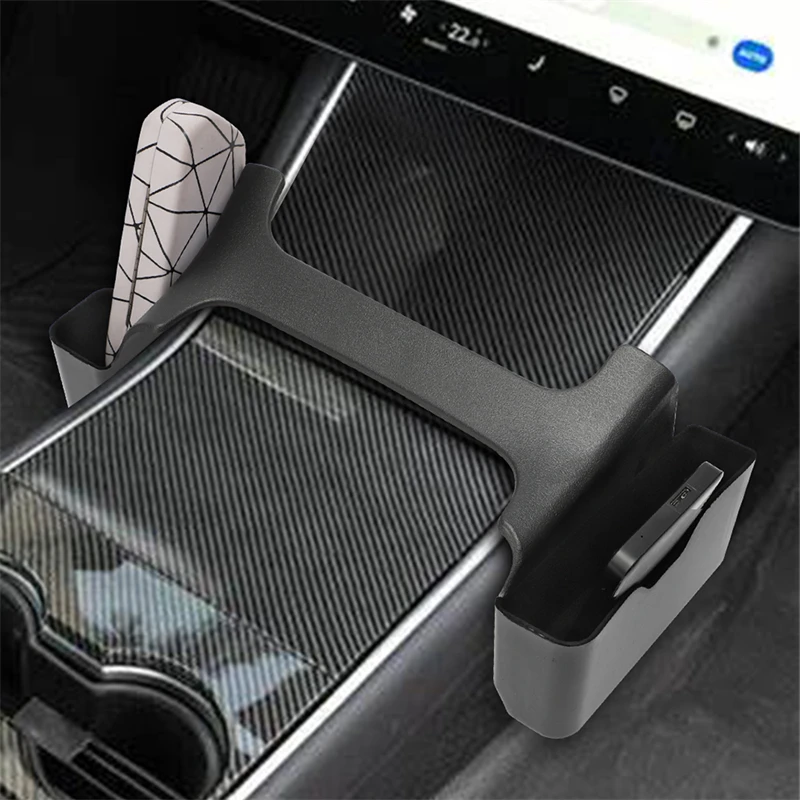 

For Tesla Car Central Control ABS Flocking Conjoined Storage Box Decoration Interior Refit Accessories 2021-2022 Model 3 Model Y