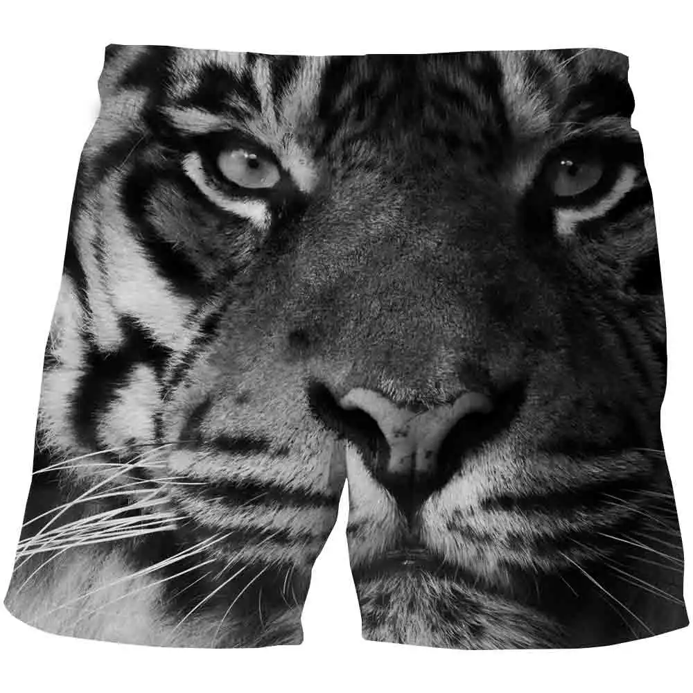Летние модные 3D Новые шорты с тигром Детские забавные повседневные животными