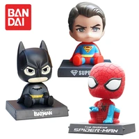 bandai q posket bobblehead phone holder batman action figures model for iphone samsung huawei car phone holder accessories gifts