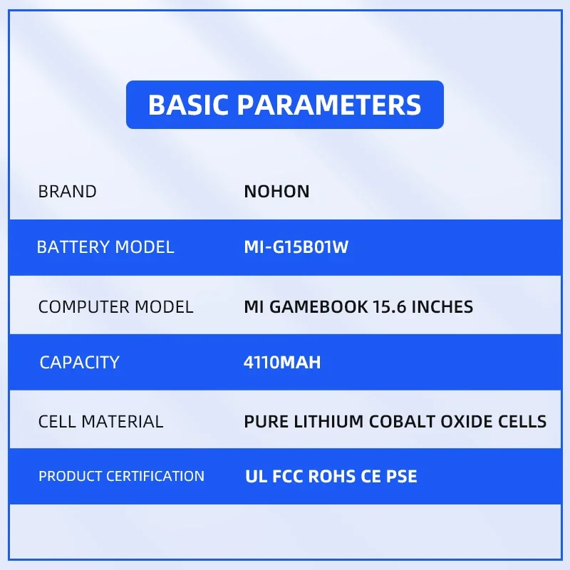 NOHON G15B01W Аккумулятор для ноутбука Xiaomi Gaming Laptop 15 6 '&#x277300HQ i5 i7 GTX1050 GTX1060 GT1060 171502 -A1