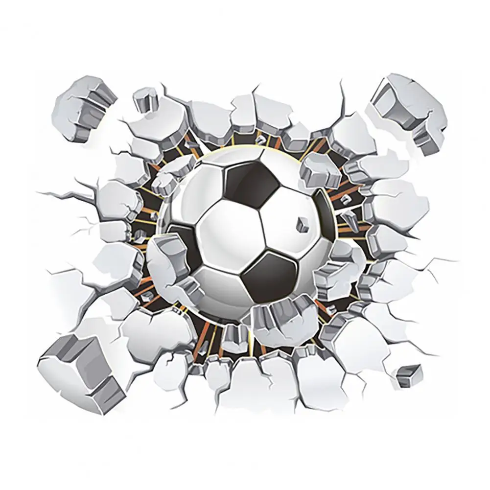 

Compact Wall Mural Self-adhesive Football Pattern 3D Wall Poster Wall Sticker Wall Decal