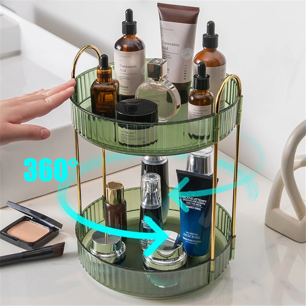 

360 Rotating Makeup Organizer for Vanity Bathroom Countertop Organizer Perfume Organizer Skincare Dresser Make Up Holder Rack
