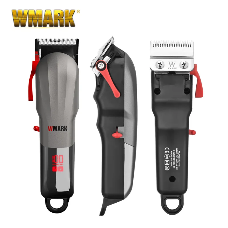 WMARK NG-115 Profissional Rechargeable Hair Clipper Cord & Cordless Hair Trimmer with LED Battery Display Hair Cutter Shaver