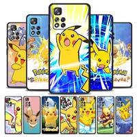 pikachu cartoon cute for xiaomi redmi note 11 10 10s 9t 9 9pro max 8t 8pro 7 6 pro 4x silicone soft black phone case cover coque