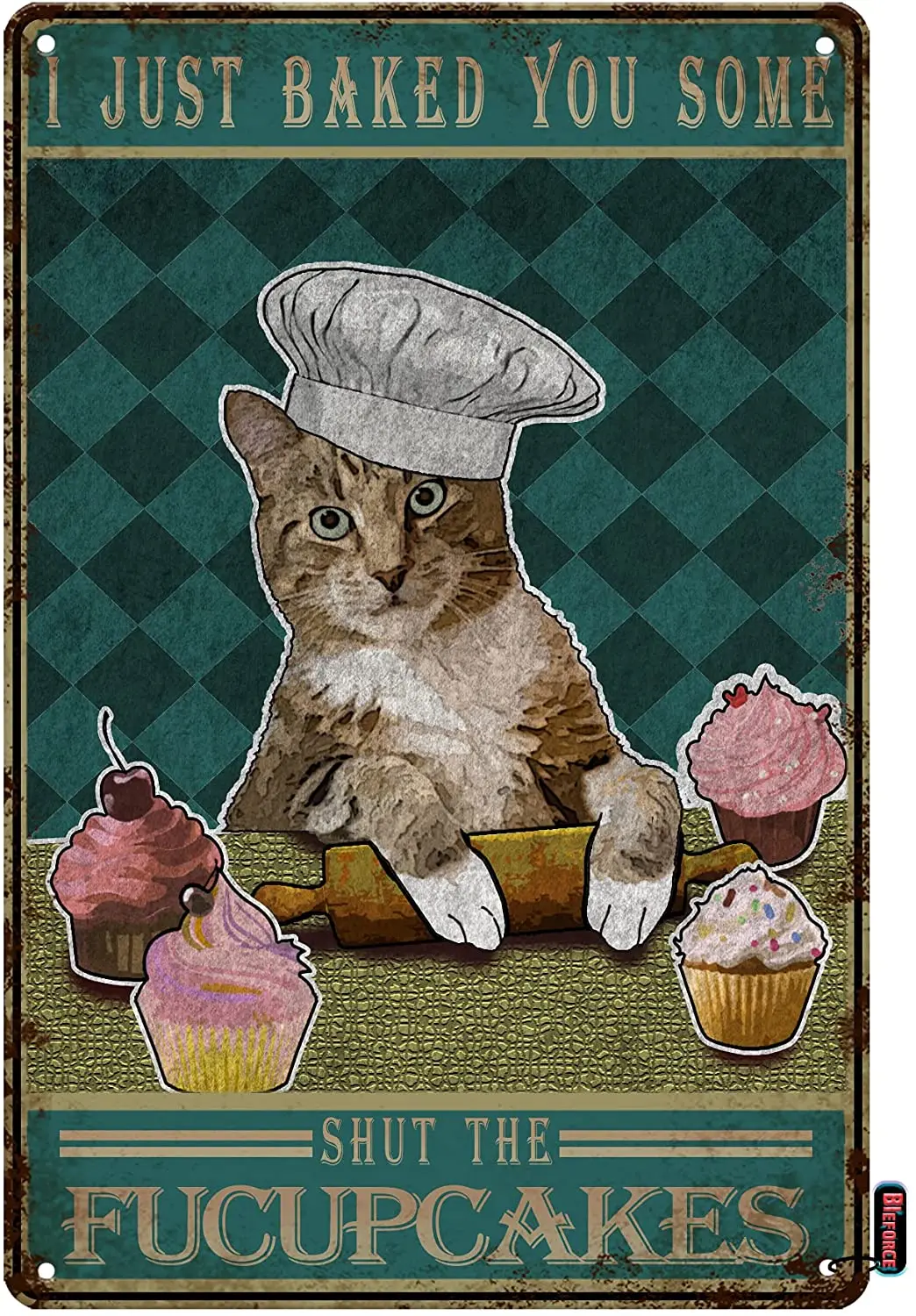 

Металлический постер в виде кошки-Я только что запечатал вас немного на фуккейках, металлический жестяной знак для дома, кухни, кафе, котенка, надпись, фермерский Настенный декор