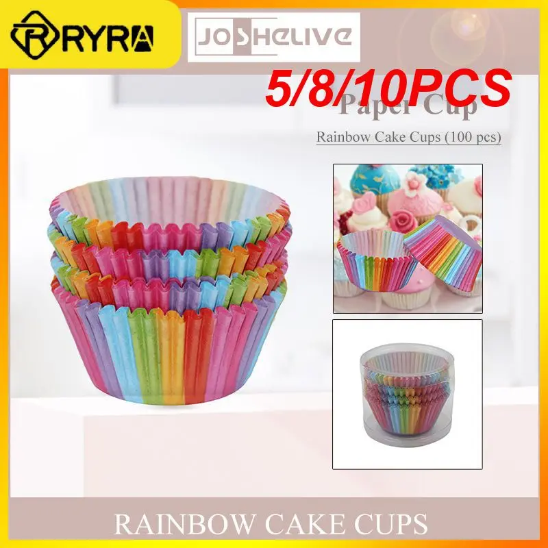 

5/8/10PCS / Set Shapes Liner Case Cupcake Baking Muffin Box Paper Cake Cup Party Tray Cupcake Cake Mold Decorating Tools