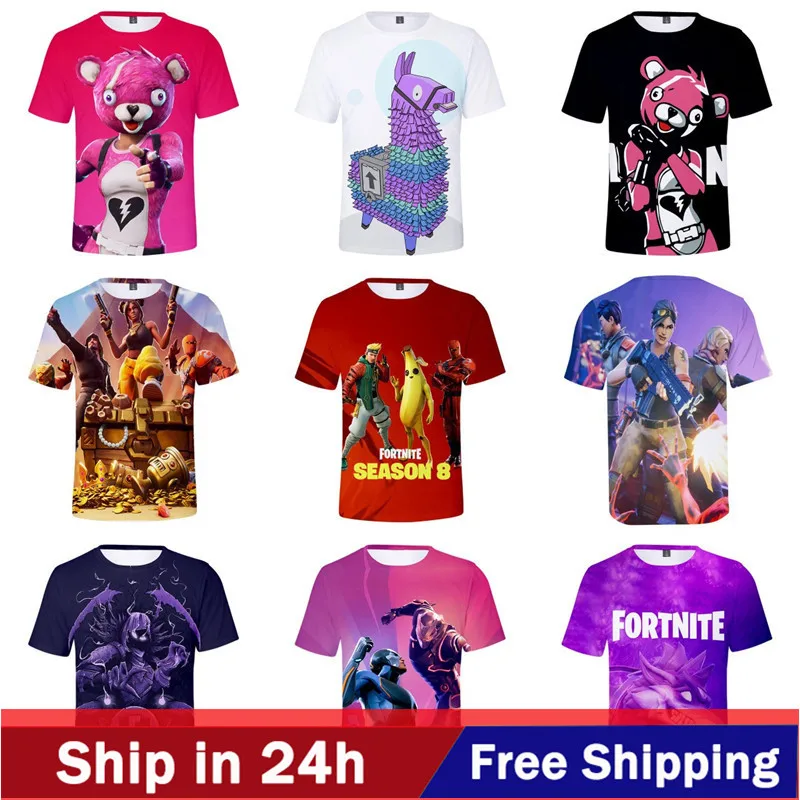 

Discount Clearance Fortnite T-shirt for Men Summer Short Sleeve Cartoon Kids Boys Girls Clothing 3D Print Children T Shirt Tops