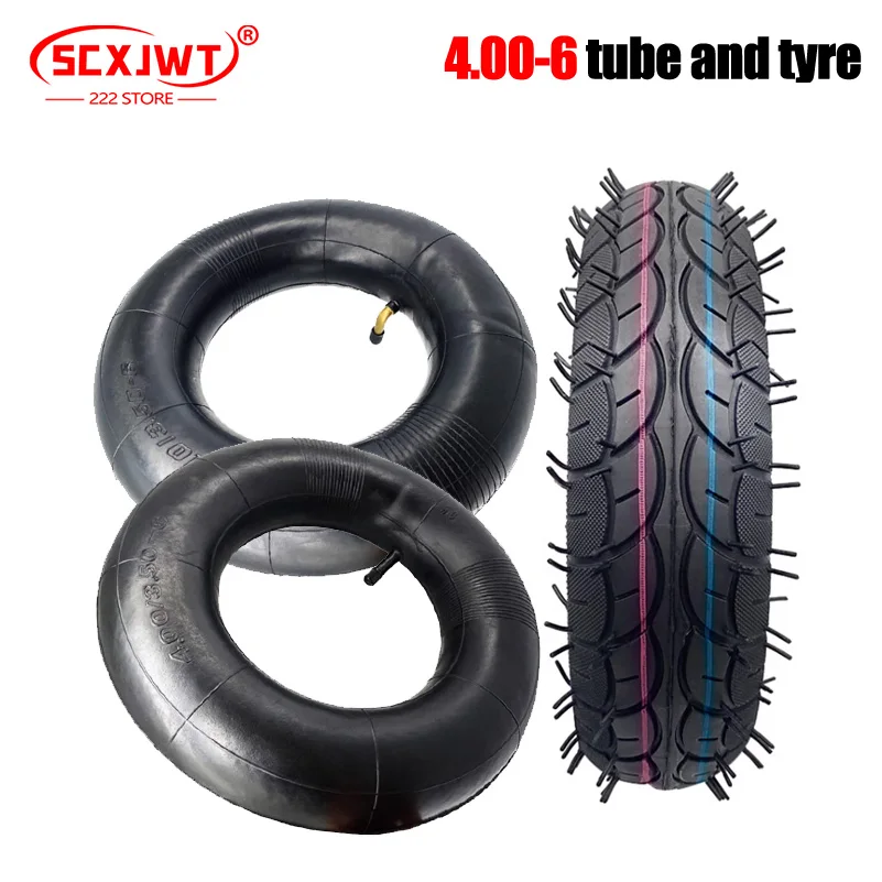 

4.00-6 Tire 4.00-6 Straight/Bent Valve Inner Tube Outer Tyre for Trolley Go Kart Electric Vehicle Electric Scooter Tire