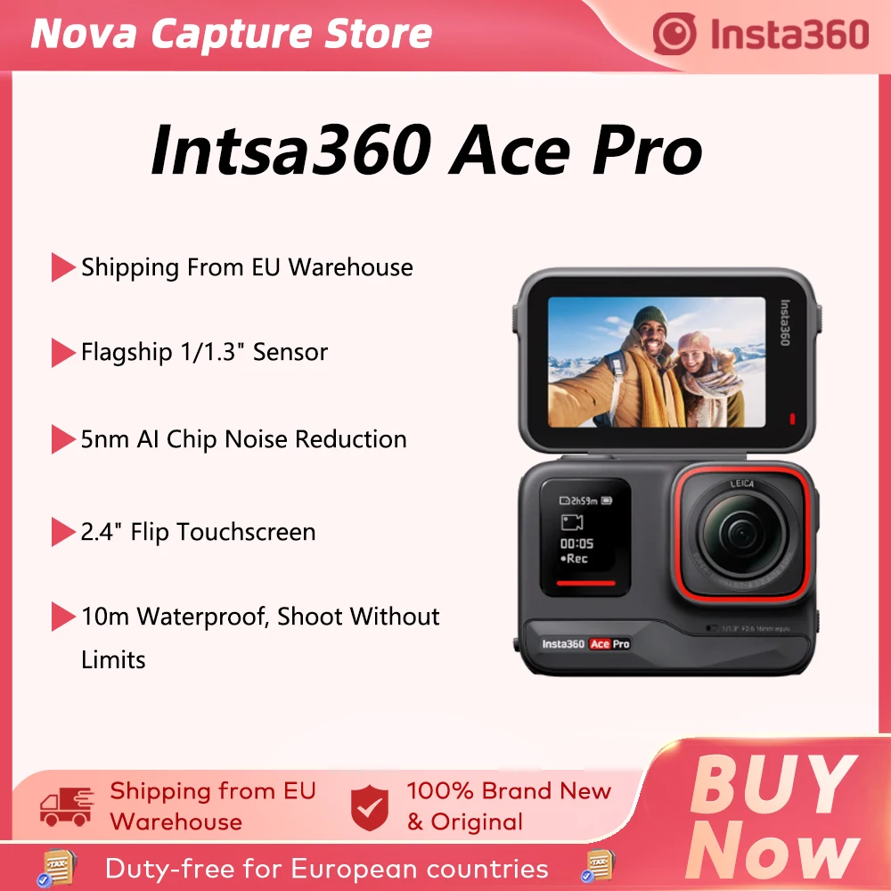 Insta360 Ace Pro, cámara acción Leica 1/1.3", pantalla giratoria 8K HDR