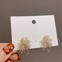 new fashion design fireworks elegant stud earrings for women rhinestone flower wedding jewelry earrings accessories