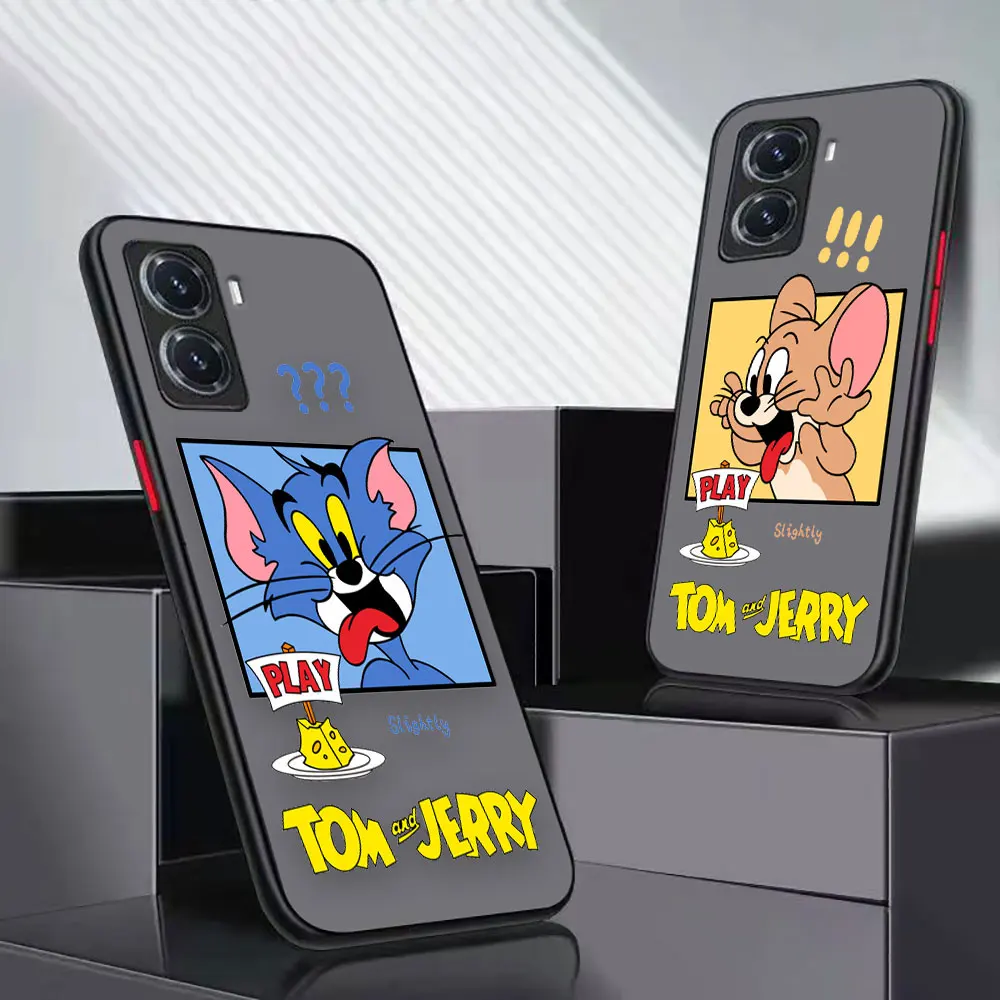 

Matte Case Funda Coque For VIVO Y93 91C 91 85 77 76S 76 75 72 5G 71 70S 67 53 52S 51 50 35 22S 2020 Case Anime T-Tom And Jerry