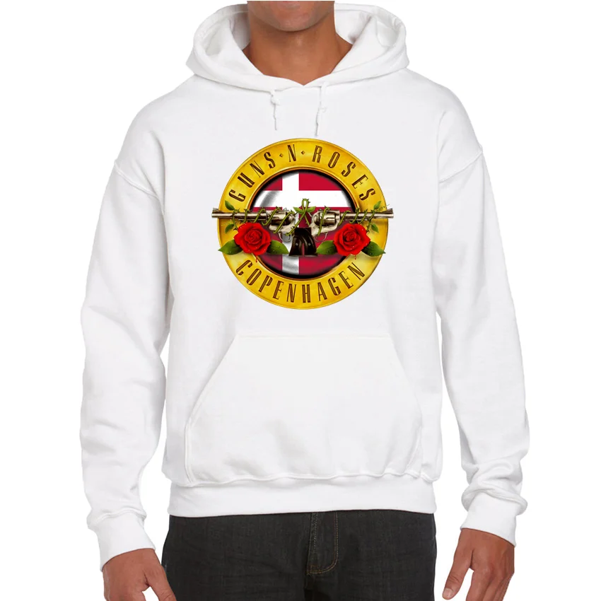 Модная спортивная толстовка с надписью Rock Gun N Rose Band Датский флаг - Цена: 609.6