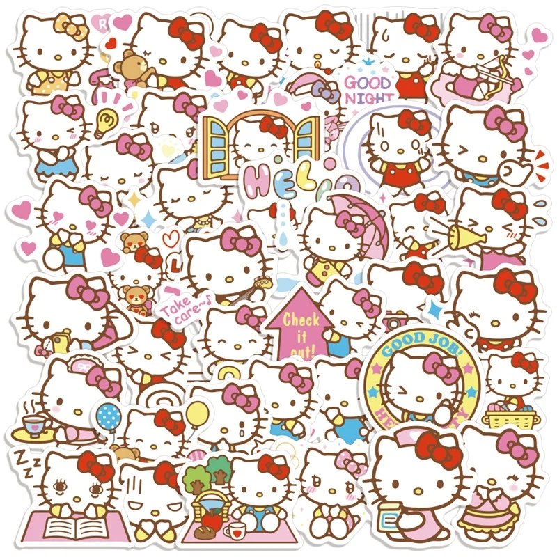 

40 шт. мультяшных аниме Hello Kitty детские наклейки