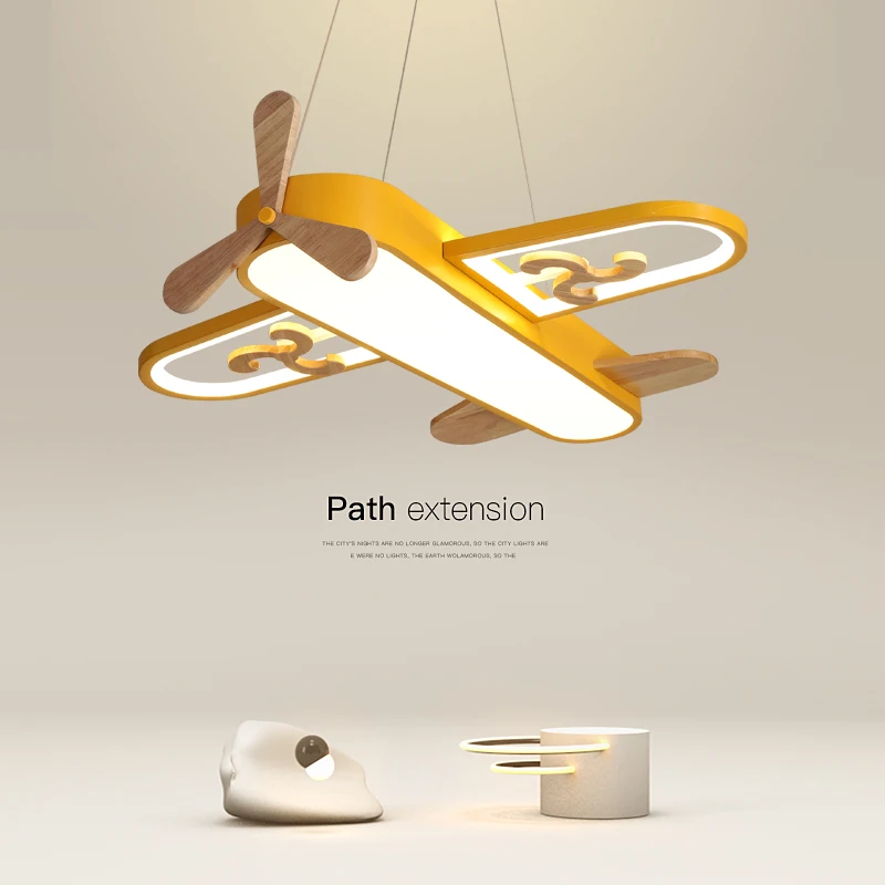 

Children's Lamp American Male and Girl Bedroom Lamp Personality Cartoon Room Lamp Chandelier Simple and Creative Nordic Aircraft