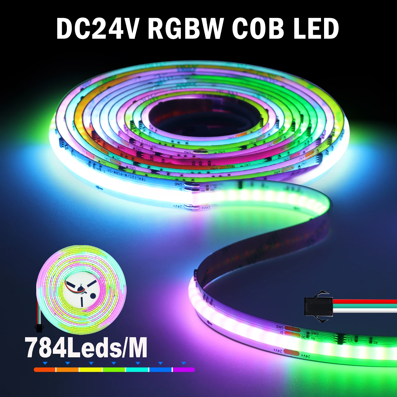 WS2811 RGBWRGBWW COB Светодиодные ленты 784 светодиодовM WS2811 IC Полная цветная лента мечты Адресная умная лампа COB RA90 DC24V (art.: 3920cd80e2a31) - 3920cd80e2a31