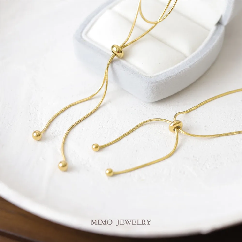 

Color-preserving titanium steel plated snakebone chain Pull-out adjustable necklace bracelet anklet finished product