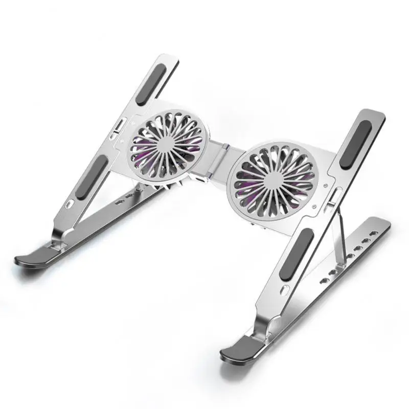 

With Cooling Fan Notebook Stand Adjustable Computer Bracket Foldable For Macbook Ergonomic Laptop Stand Aluminum Alloy