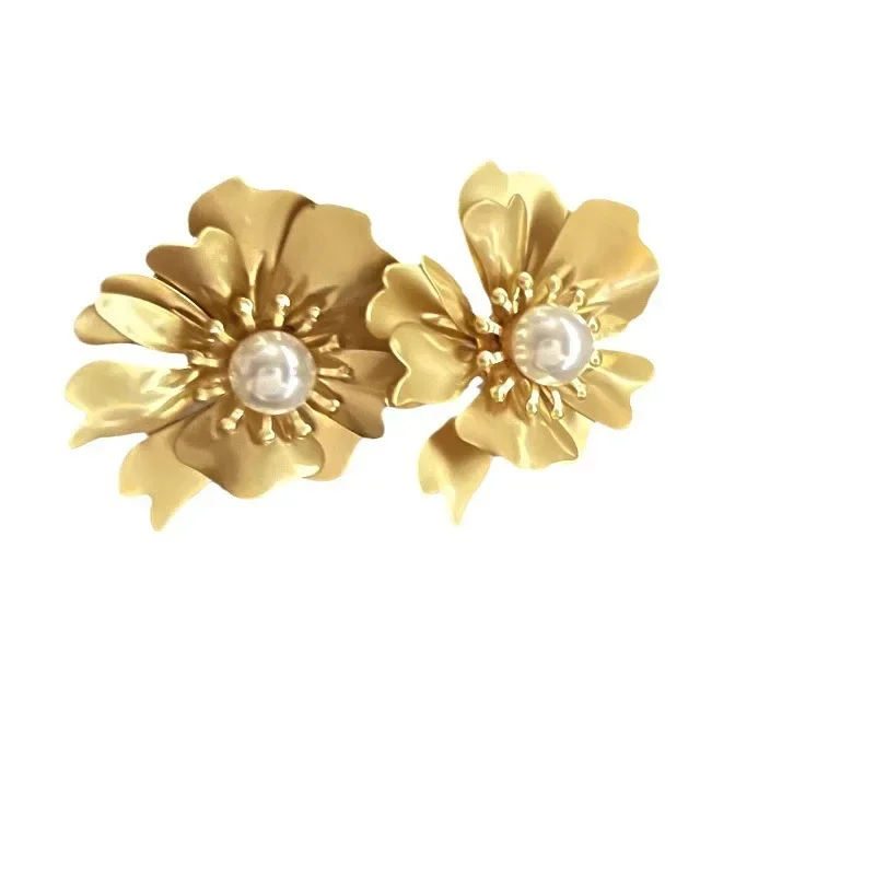 Высококачественные французские винтажные металлические серьги с жемчугом и