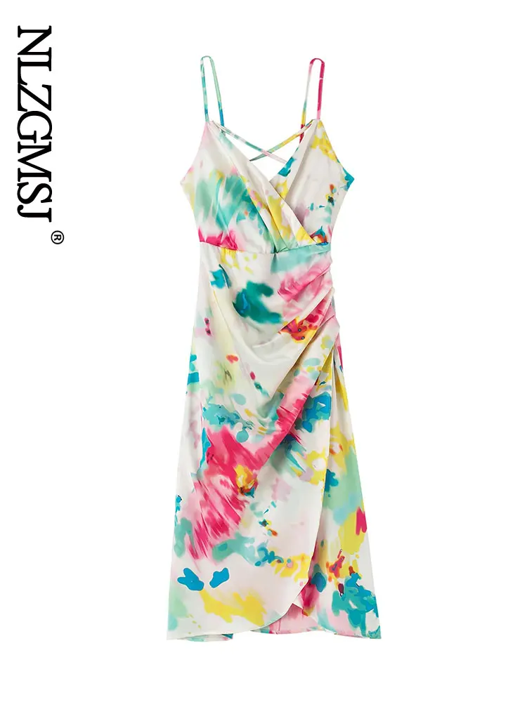 

Женское атласное мини-платье с разрезом спереди и открытой спиной, на молнии