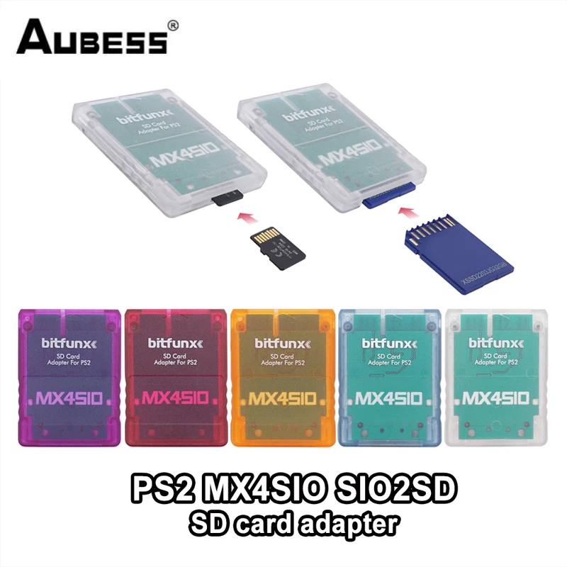 

For PS2 Game Consoles Video Consoles Transparent Shell Card Reader MX4SIO SIO2SD SD/TF Adapter Memory Card Program Game Card