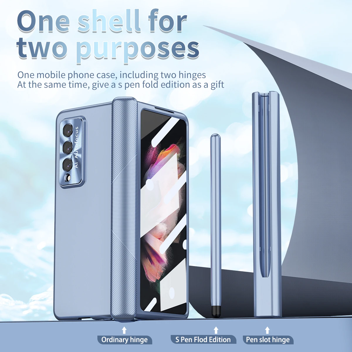 

Anti-Scratch Luxury Full Coverage Case for Samsung Galaxy Z Fold 3 5G Fold4 Fold 4 Fold3 Tempered Glass Screen Protector Film