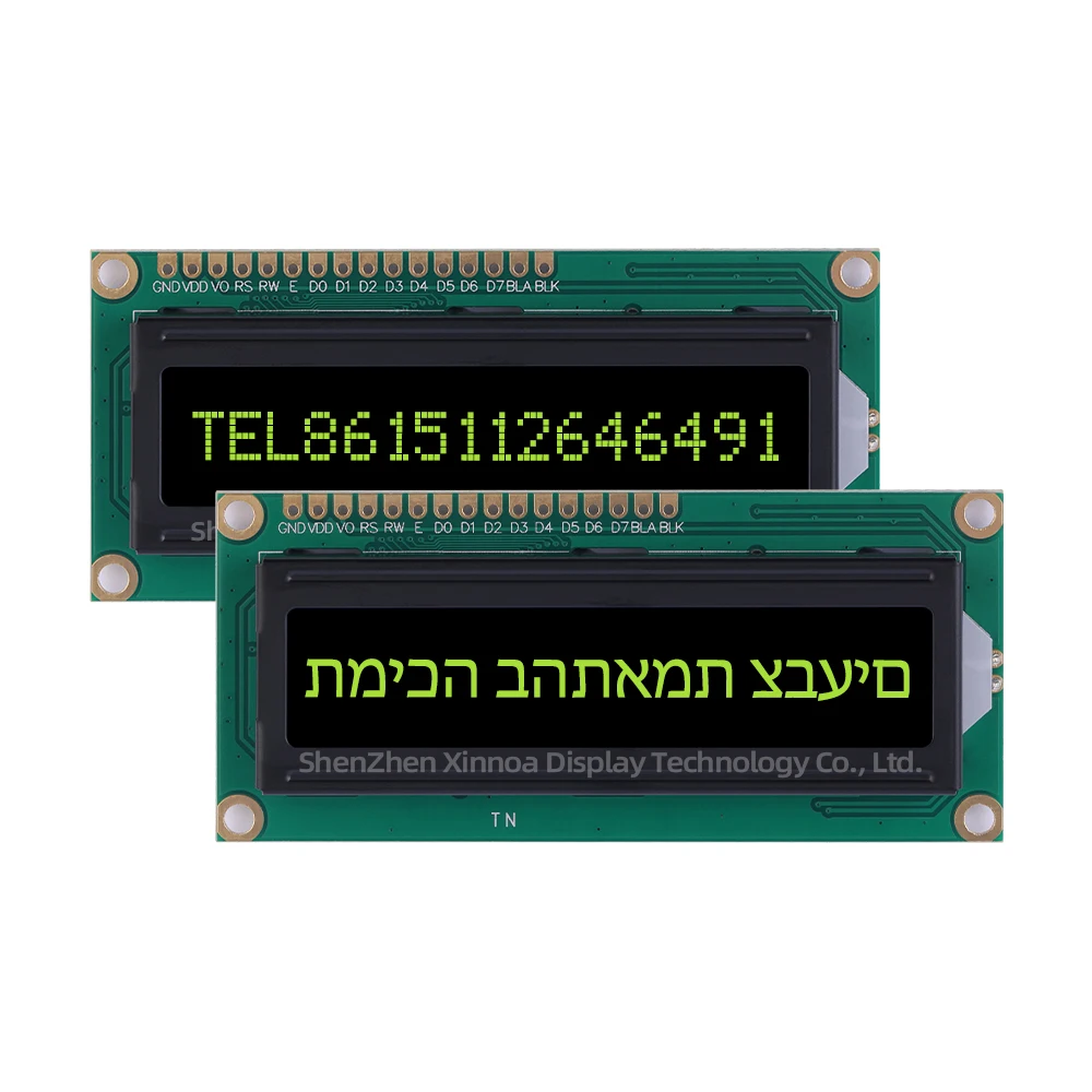 ЖК-дисплей с высокой яркостью 1601A иврит BTN черная пленка синие буквы 16X1 точечная