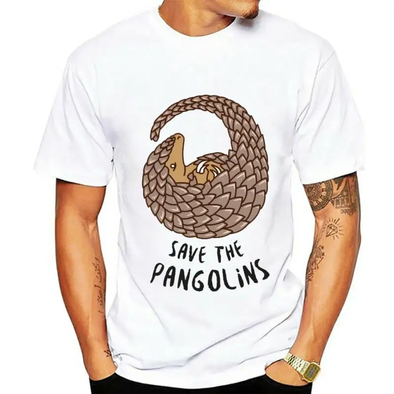 

Men t-shirt Save the Pangolins Curled Up Pangolin tshirt Women t shirt