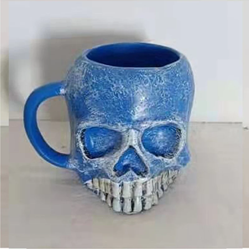 

New Halloween skeleton cup resin crafts C blue ornaments