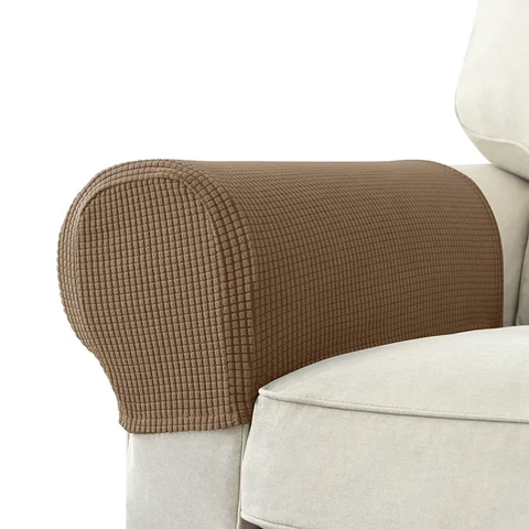 Жаккардовый чехол для подлокотника дивана, эластичное однотонное защитное покрытие для кресел в гостиную, 2 предмета