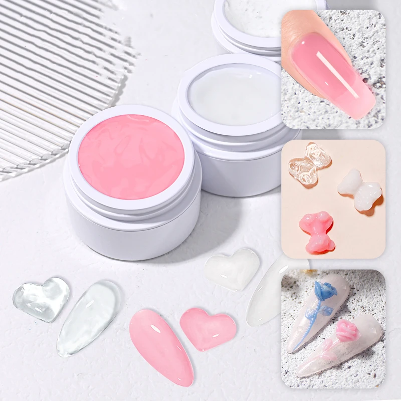 

15ml Non Stick Hand Extension Gel Solid Nail Extension Gel Nail Polish Carving Flower Acrylic Nail Art Shaping Rhinestone Gel