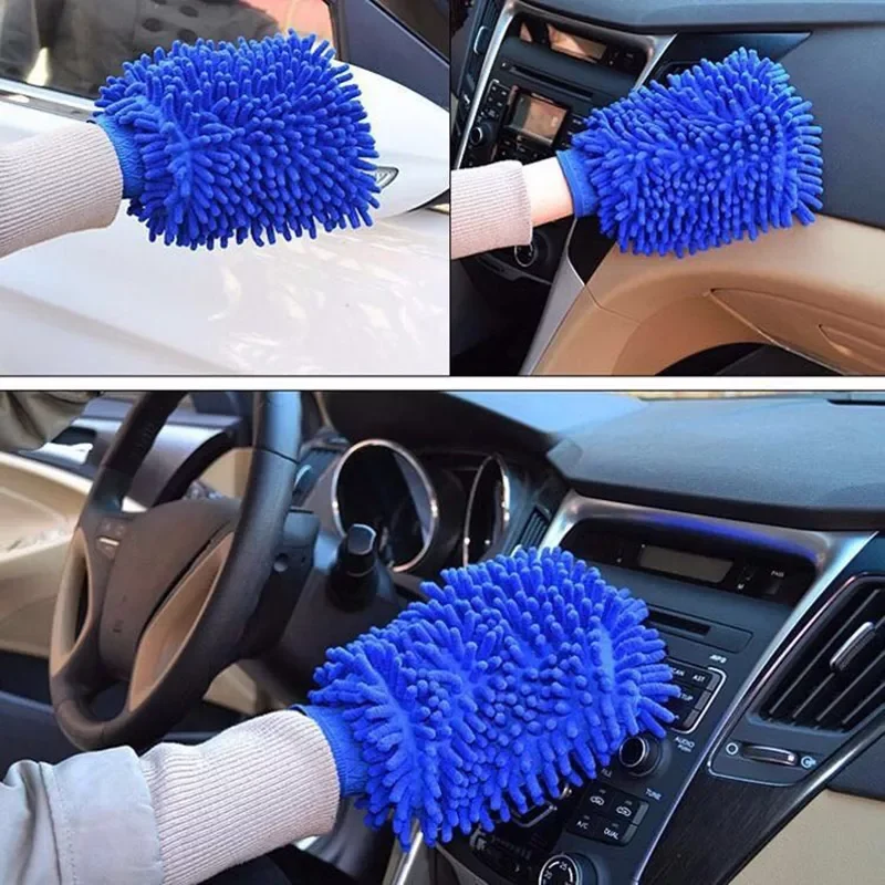 

Car Washing Cleaning Tool Car Drying Gloves Ultrafine Fiber Chenille Washable Soft and Thick Car Care Car Cleaning Tool