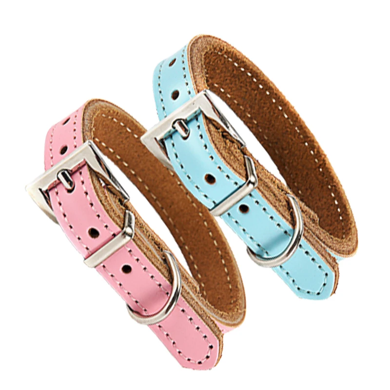 

Leather Dog Collars for Small Large Dog Adjustable Sturdy Durable Cowhide Leather Padded Pet Collars for Dog Cat Dog Accessories